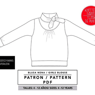 Molde De Costura, Patron Polerón Con Frunce Nena, Imprimible