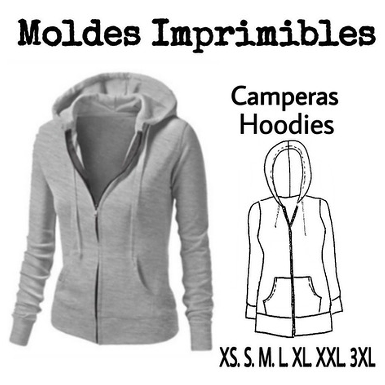 Moldes Patrones Imprimibles Chaqueta Canguro Xs Al xxl 1