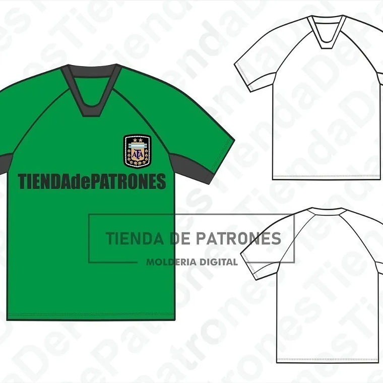 Molde Patrón Coreldraw Polera Futbol Hombre Del S Al 2xl 1