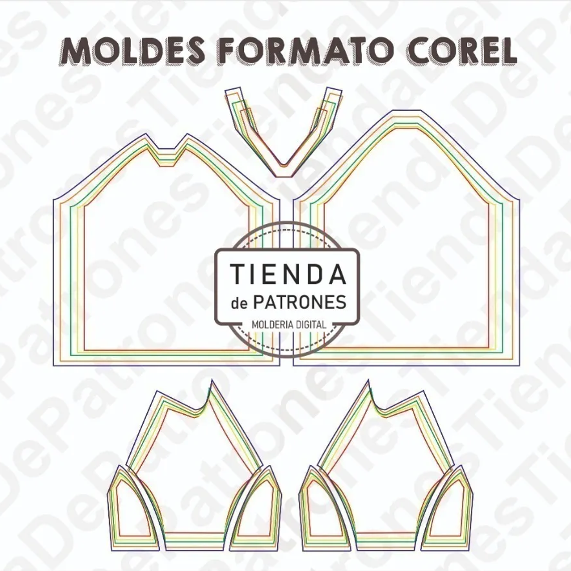 Molde Patrón Coreldraw Polera Futbol Hombre Del S Al 2xl 2