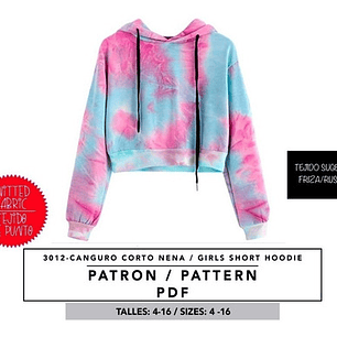 Molde De Costura, Patron Canguro Top Corto Nena, Imprimible
