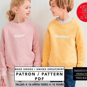 Molde De Costura, Patron Polerón Ranglan Niños, Imprimible