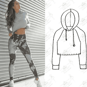 Moldes Patrones Imprimibles Polerón Hoodie Raglan Co  Xs Al 3xl