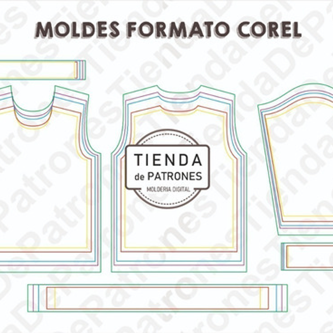 Molde Patron Coreldraw Polerón Basico Niños Talles 6 Al 14 2