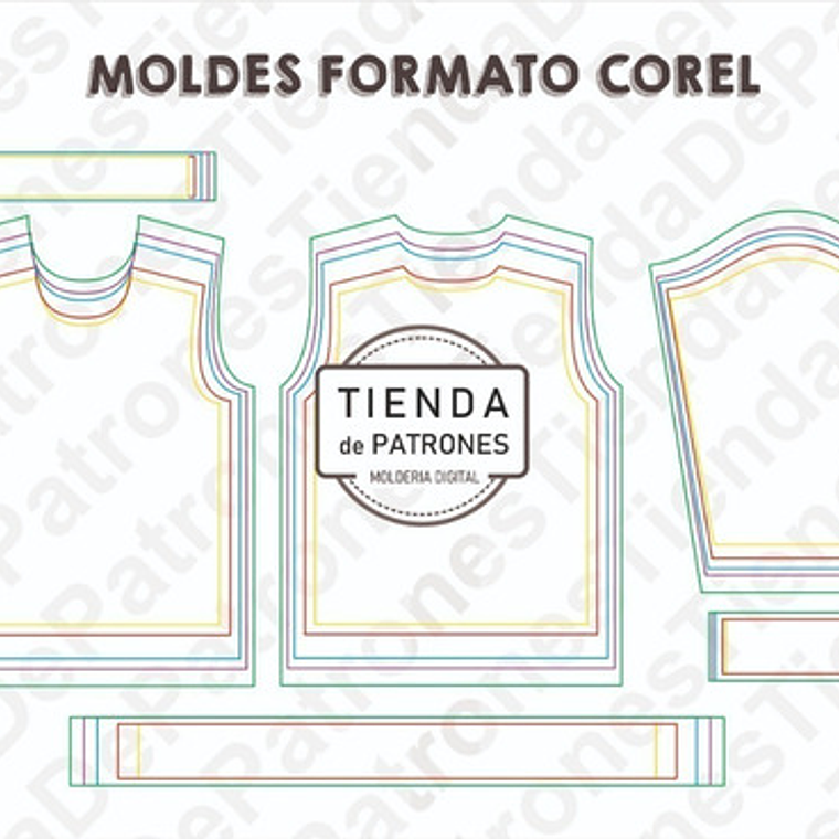 Molde Patron Coreldraw Polerón Basico Niños Talles 6 Al 14 2