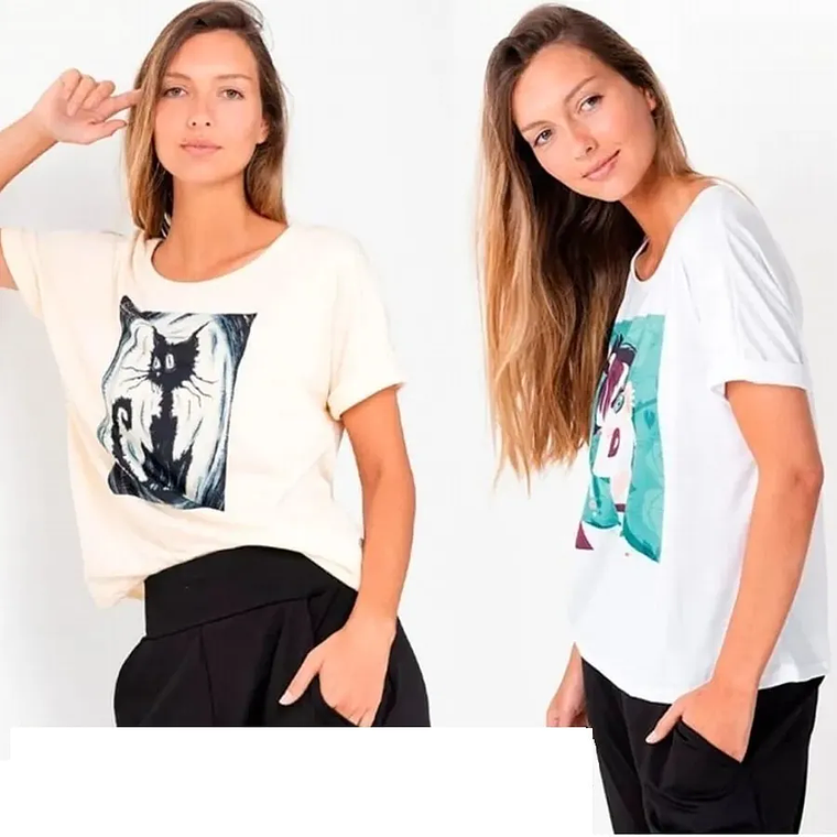 Molde Digital Polera Hombro Caido Arremangado Pack 5 Talles! 1