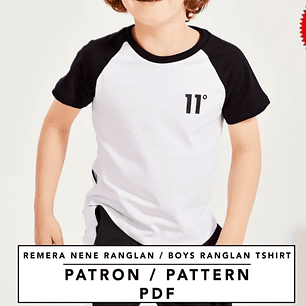 Molde De Costura, Patron Remera Ranglan Mc Nene , Imprimible