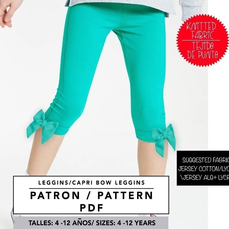 Molde De Costura, Patron Leggings Nena, Imprimible 2