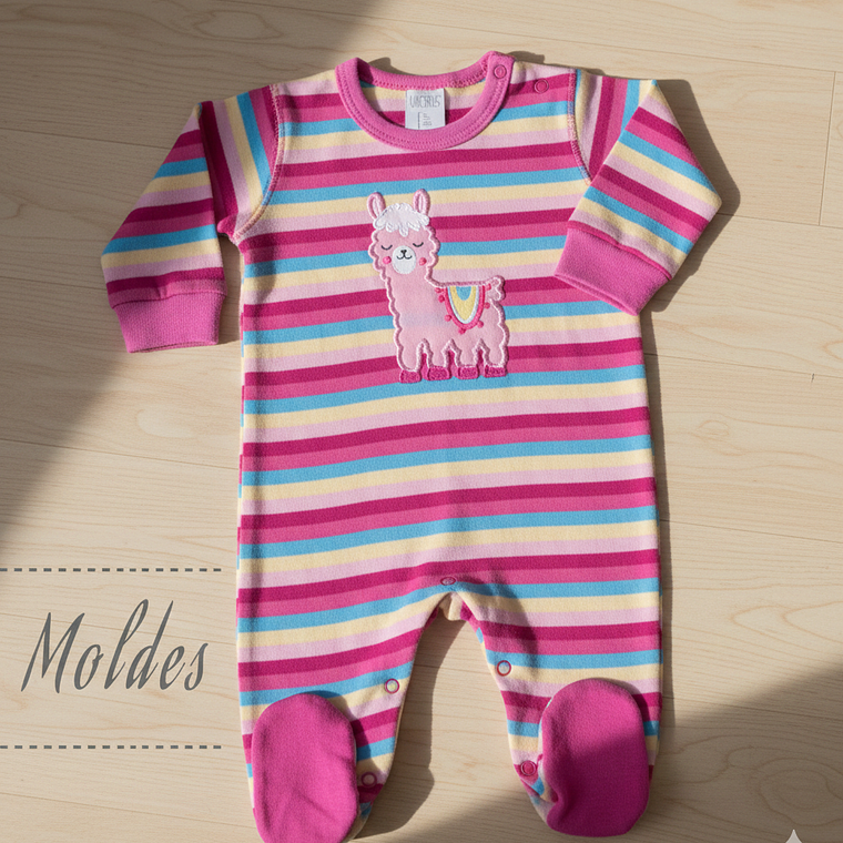 Molde Digital Body Largo Bebe C/pie Manga Larga Talles 1 A 5 1