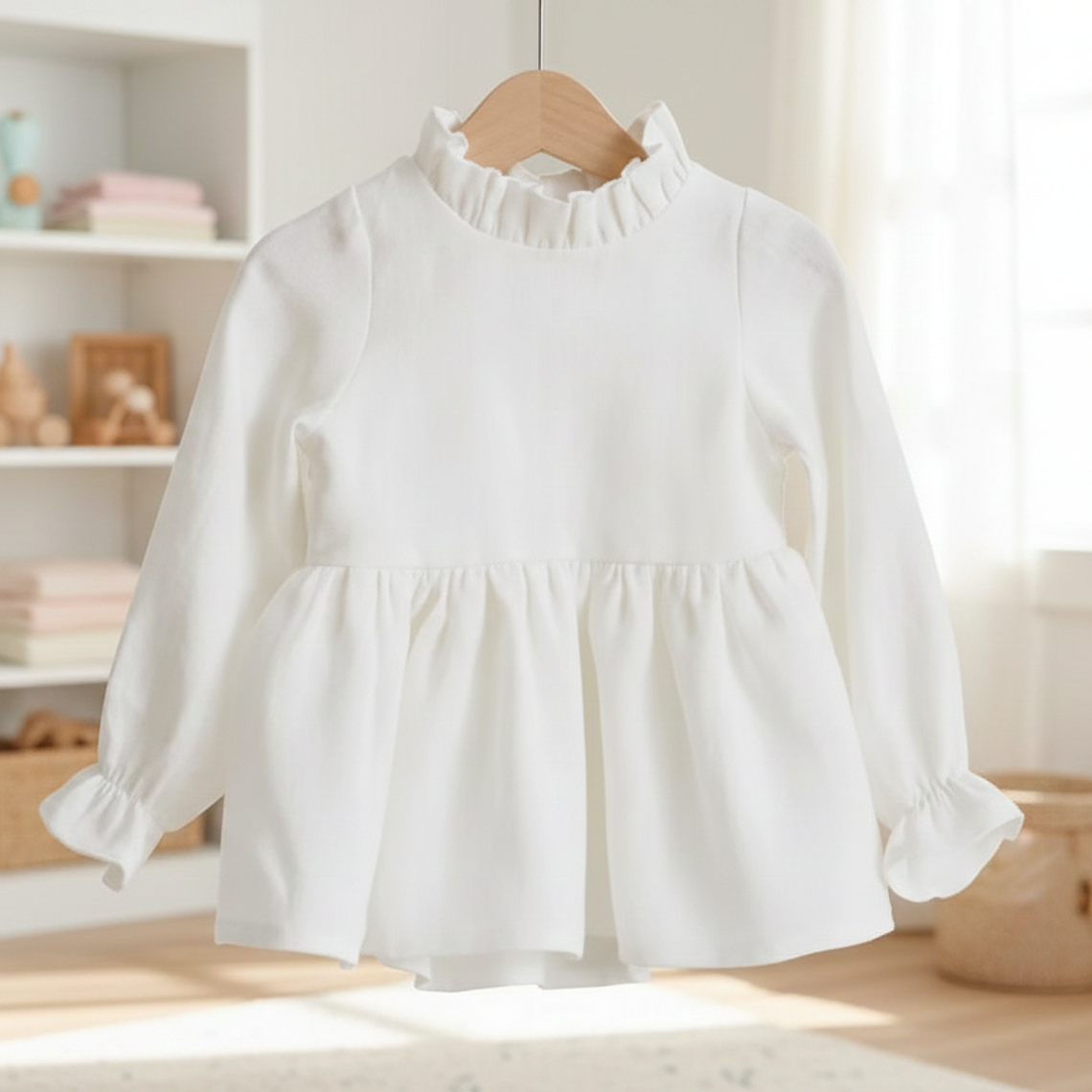 Molde Digital Blusa Bebe Cuello Alto Fruncido, Talles 1 Al 5 1