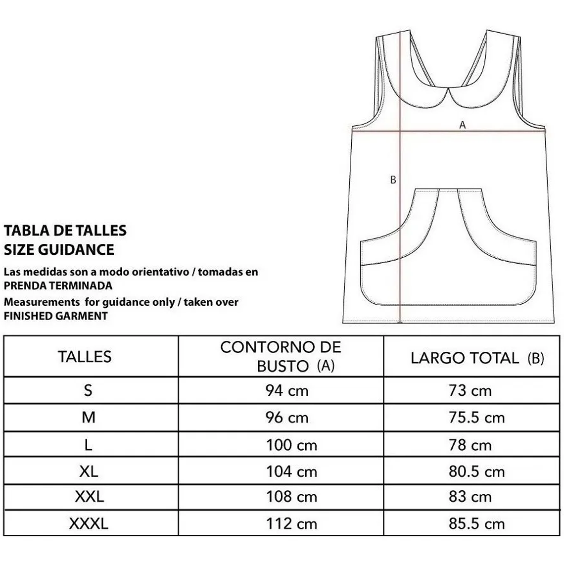 Molde De Costura, Pechera Escolar Adultos, Delantal Simple 3