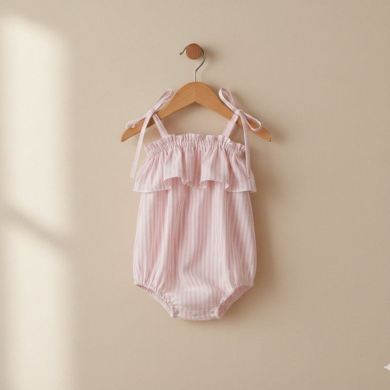 Molde Digital Body Beba Volado + lazo bretel pack Talles 1 Al 5 1