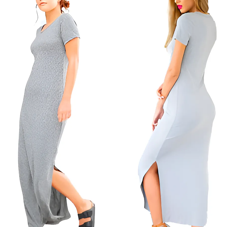 Molde Digital Vestido Con Tajos Manga Corta, Pack 5 Talles!  2