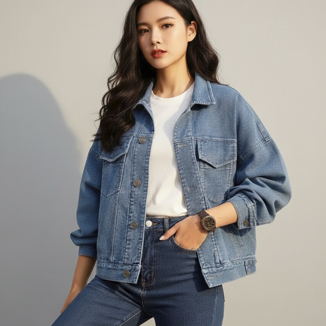 Molde Digital Chaqueta Jean Manga Caida, Pack Talles S A Xxl 1