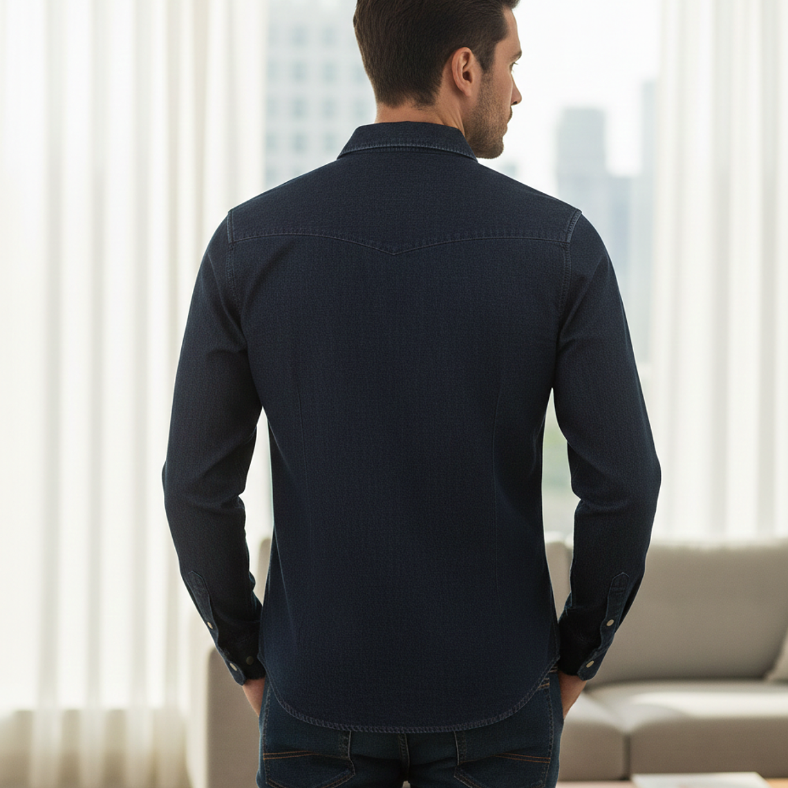 Molde Digital Camisa Hombre Con canesu en pico, talles S A Xxl 1