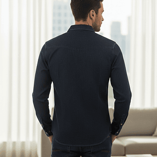 Molde Digital Camisa Hombre Con canesu en pico, talles S A Xxl