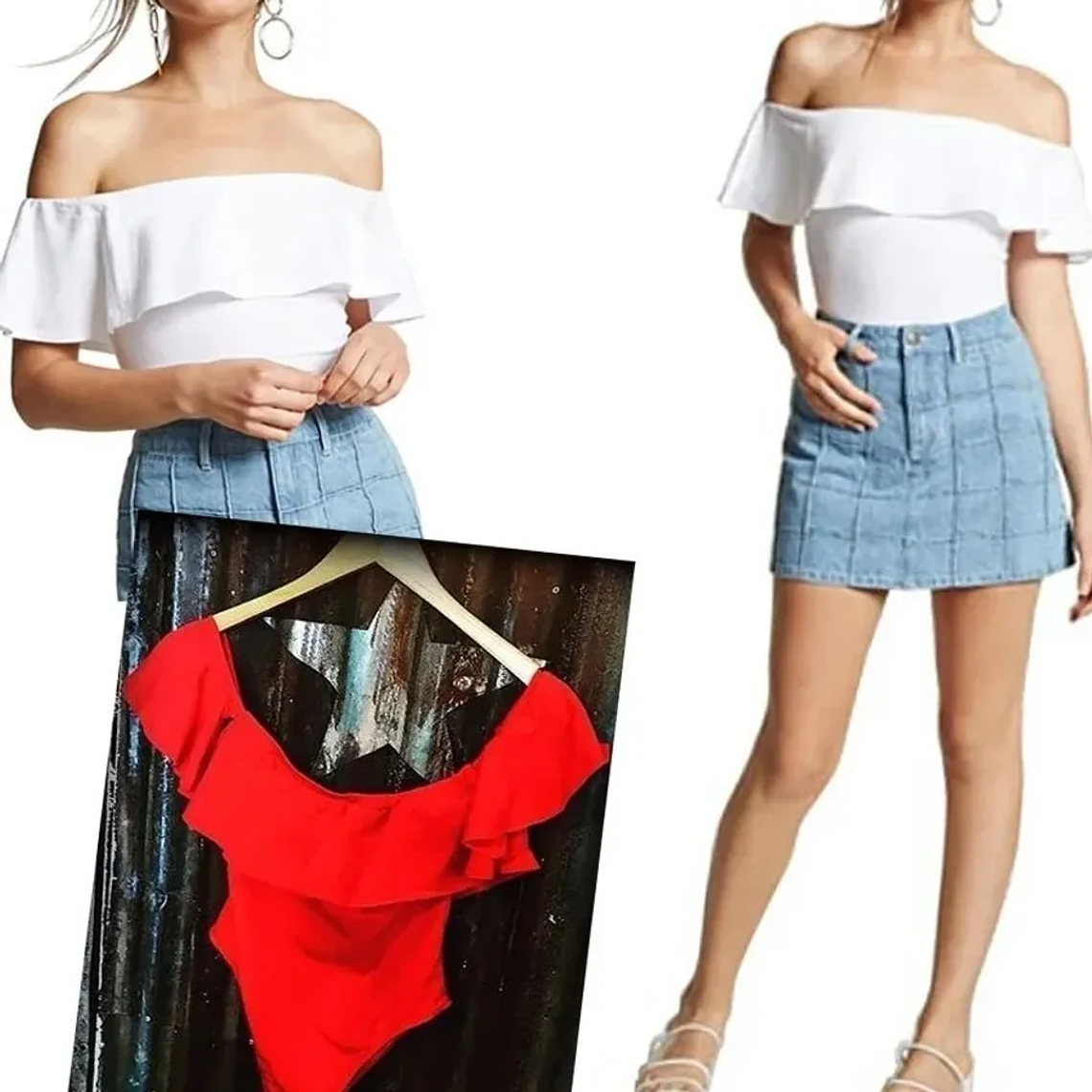 Molde Digital Malla Body Con Volado Escote Pack 5 Talles! 3