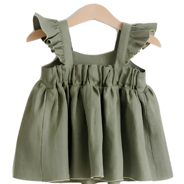 Molde Digital Blusa Beba Con Volado Bretel, Talles 1 Al 5 2