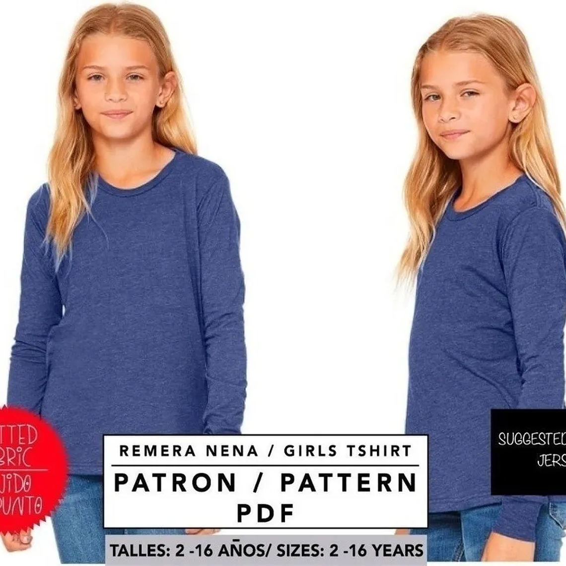 Molde De Costura, Patron Polera Basica Ml Nena, Imprimible 1