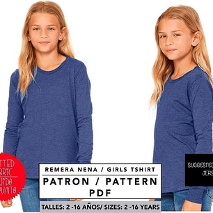 Molde De Costura, Patron Polera Basica Ml Nena, Imprimible