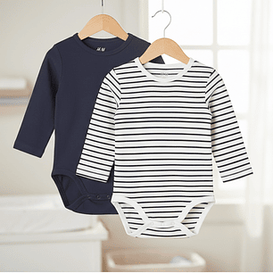 Molde Digital Body Bebe Manga Larga Pack Talles 1 Al 5