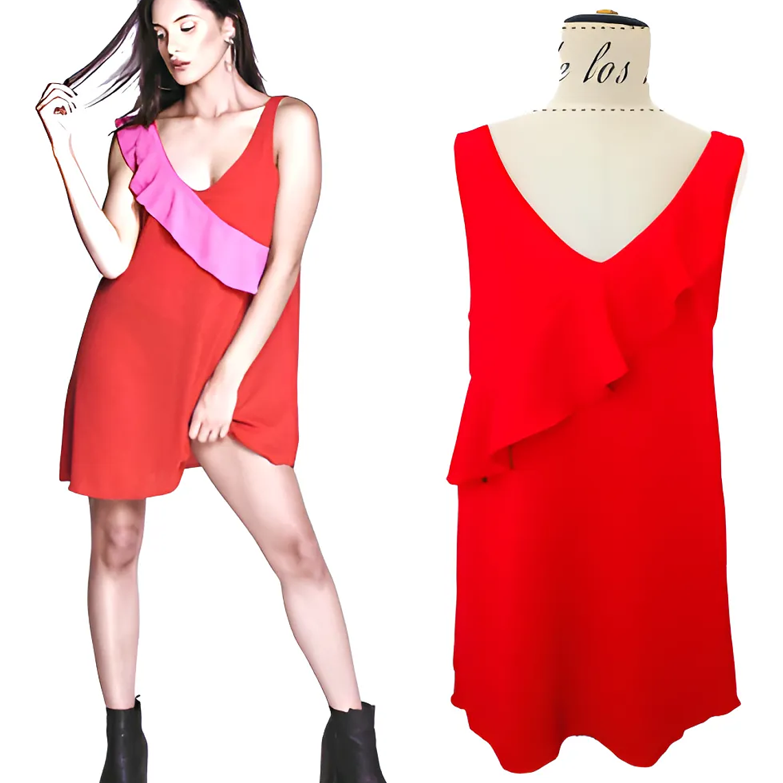 Molde Digital Vestido Volado Cruzado, Pack Talles S Al Xxl 2