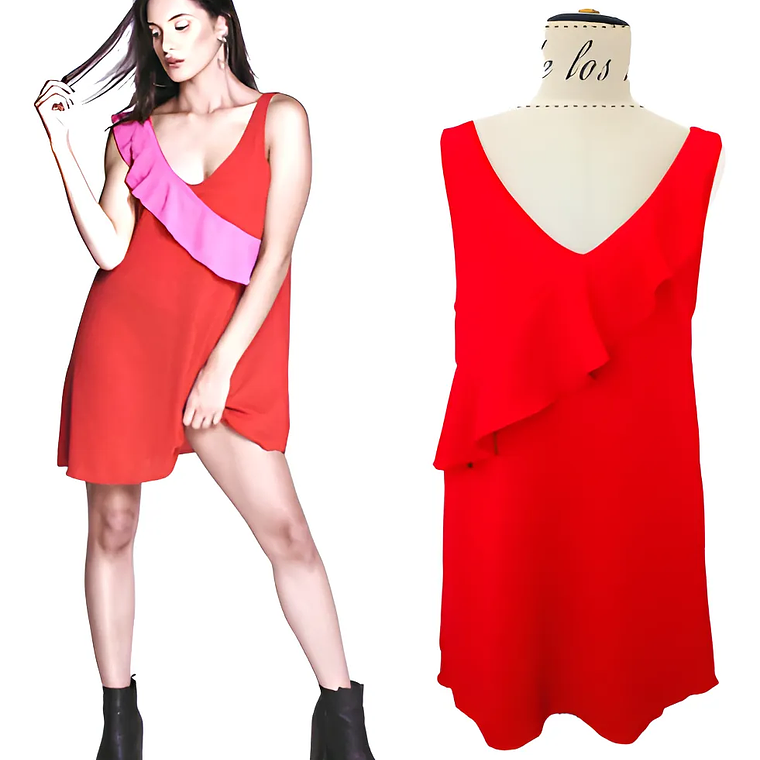 Molde Digital Vestido Volado Cruzado, Pack Talles S Al Xxl 2