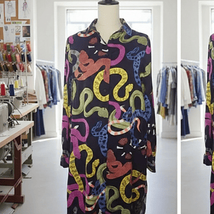 Molde Digital Camisa Larga Vestido C/canesu Pack 5 Talles!