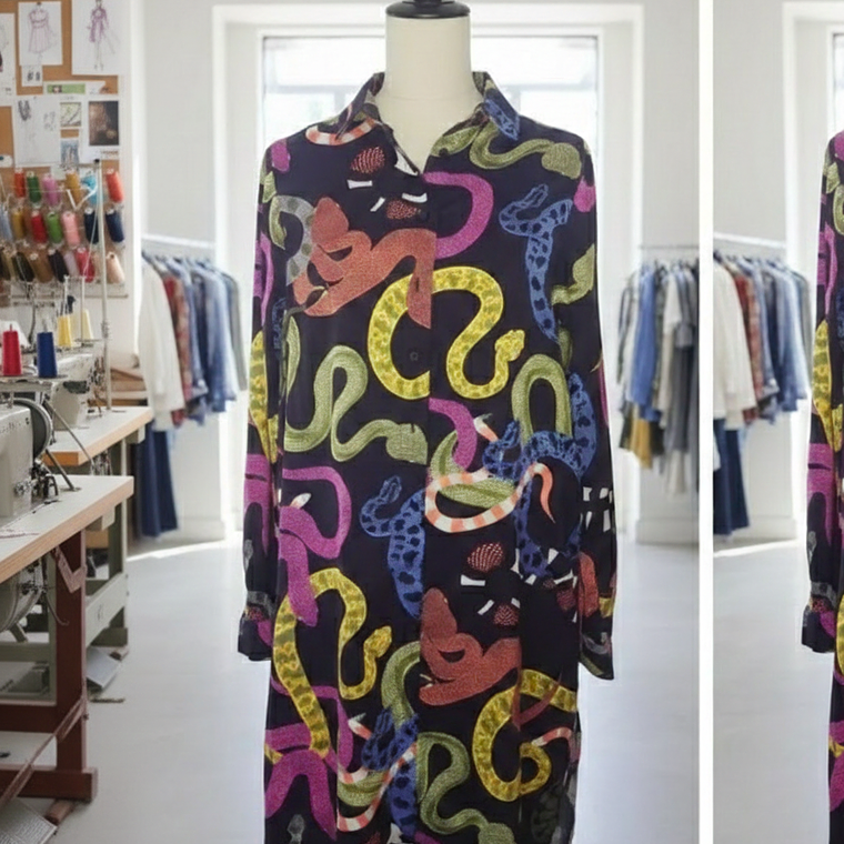 Molde Digital Camisa Larga Vestido C/canesu Pack 5 Talles! 1