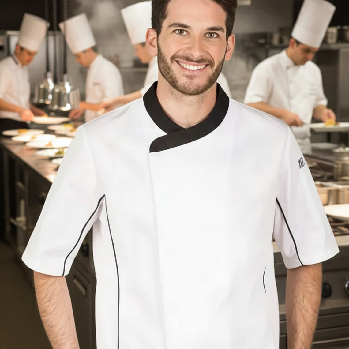 Molde Digital Chaqueta Chef Con Vivos, Pack Talles S Al Xxl 1