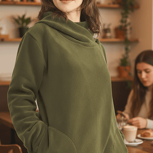 Molde Digital Abrigo Polar Cruzado Con capucha Talles S al XXL