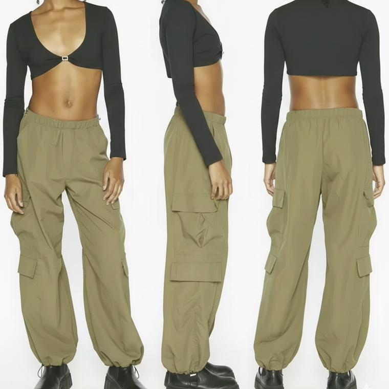 Molde Digital Pantalón Parachute Con bolsillos Cargo, Talles S A Xxl 2