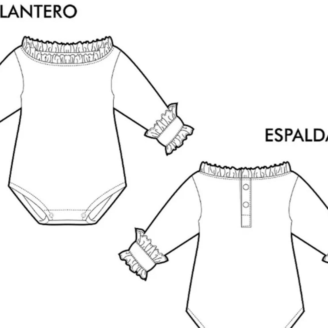 Molde Digital Body Beba Puños Con Volados, pack Talles 1 Al 5 3