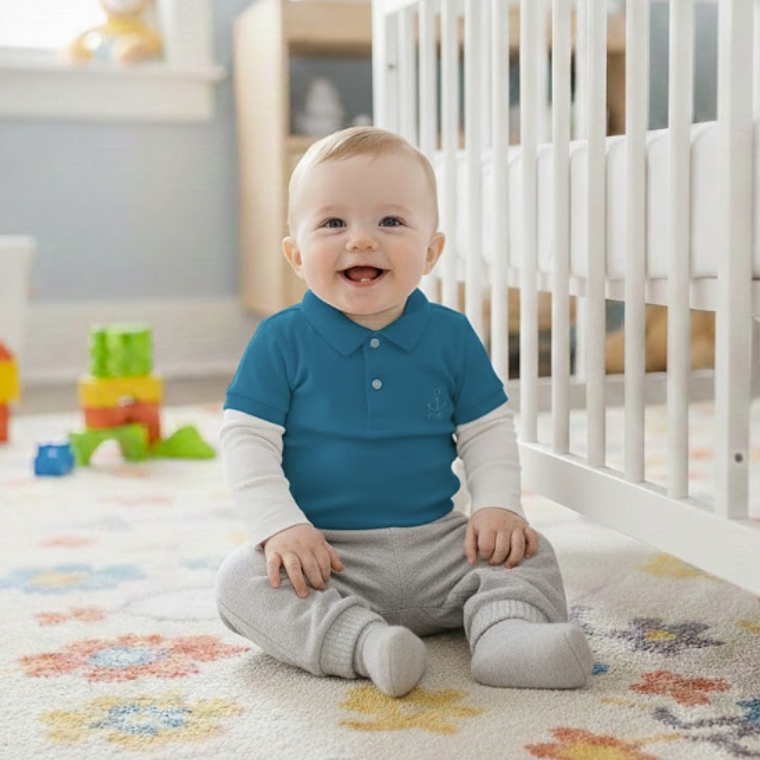 Molde Digital Polera Bebe Cuello Camisero, pack Talles 1 Al 5 1