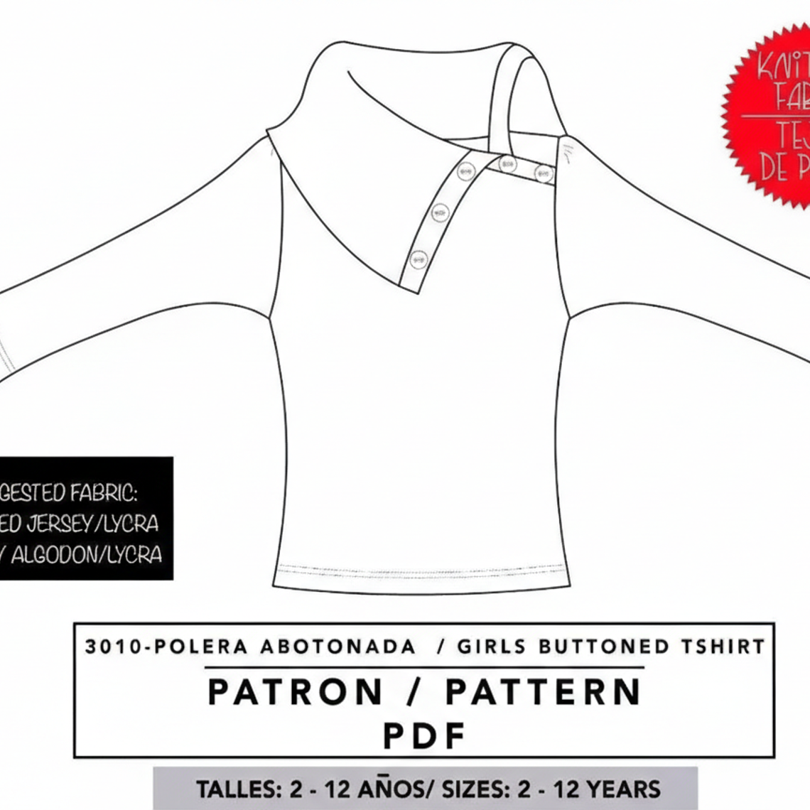 Molde De Costura, Patron Poleron M/larga Nena, Imprimible 2