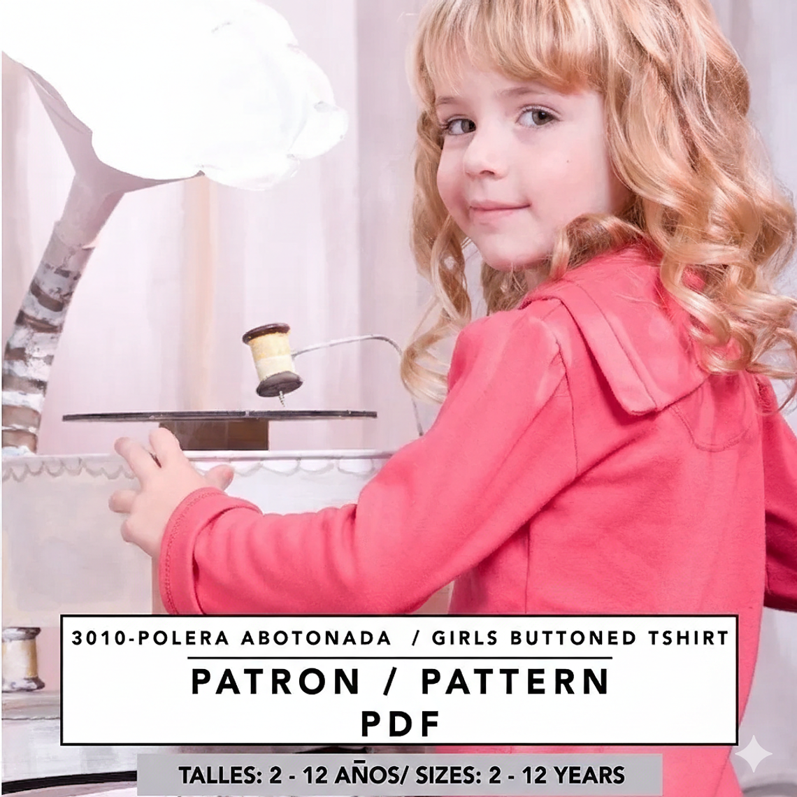 Molde De Costura, Patron Poleron M/larga Nena, Imprimible 3