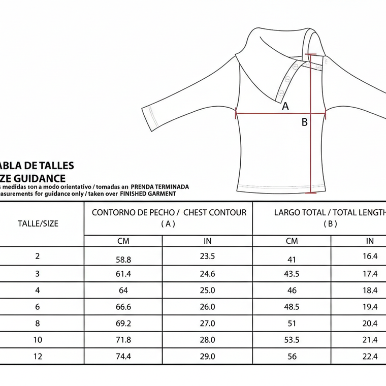 Molde De Costura, Patron Poleron M/larga Nena, Imprimible 4