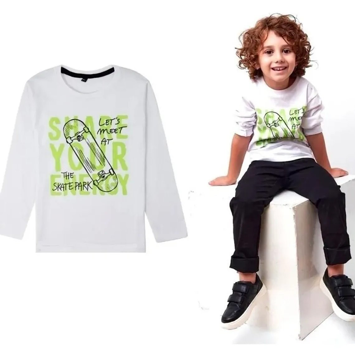 Molde Digital Remera Manga Larga Niños Pack Talles 2 Al 16 2