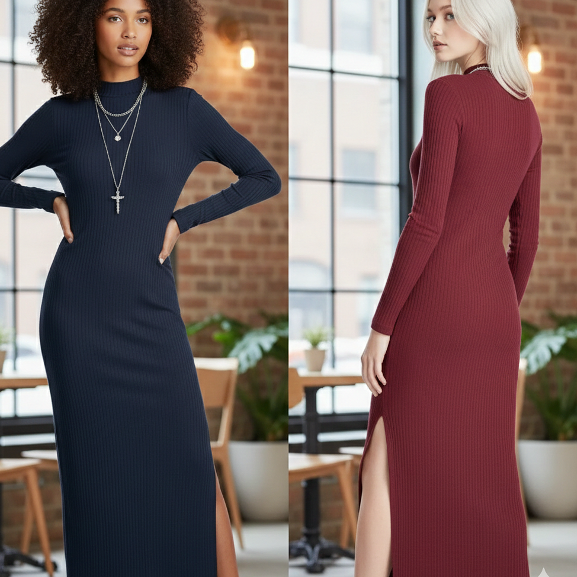 Molde Digital Vestido 1 Tajo Cuello Alto Pack 5 Talles! 1