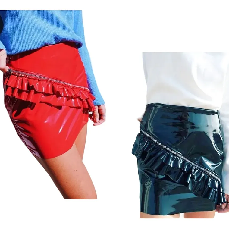 Molde Digital Falda Volado Y Cierre Diagonal Pack 5 Talles! 2