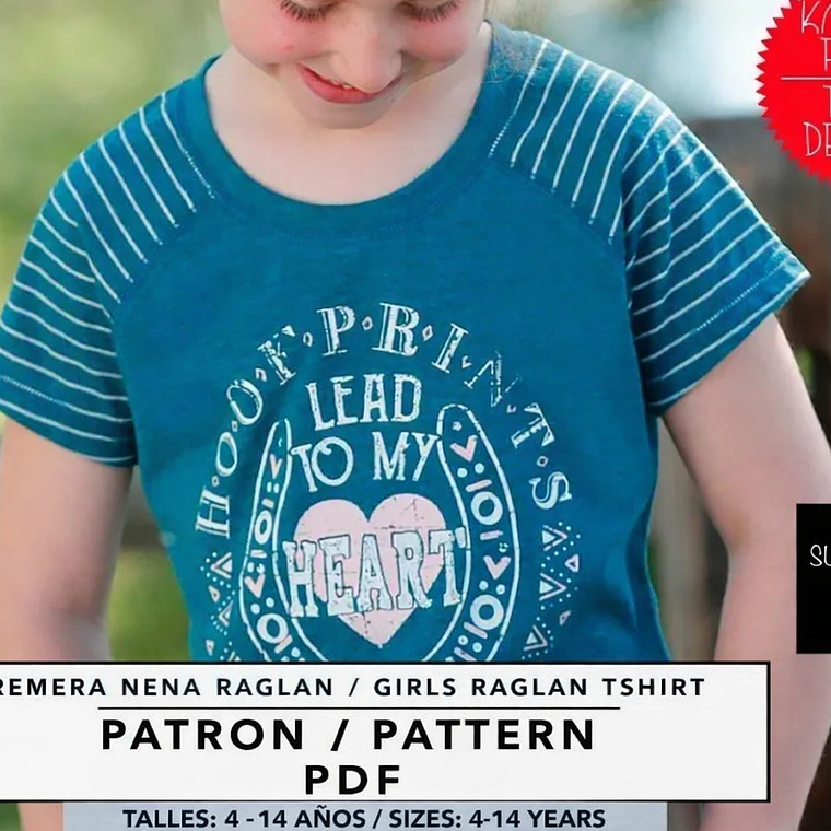 Molde De Costura, Patron Remera Ranglan Mc Nena , Imprimible 1