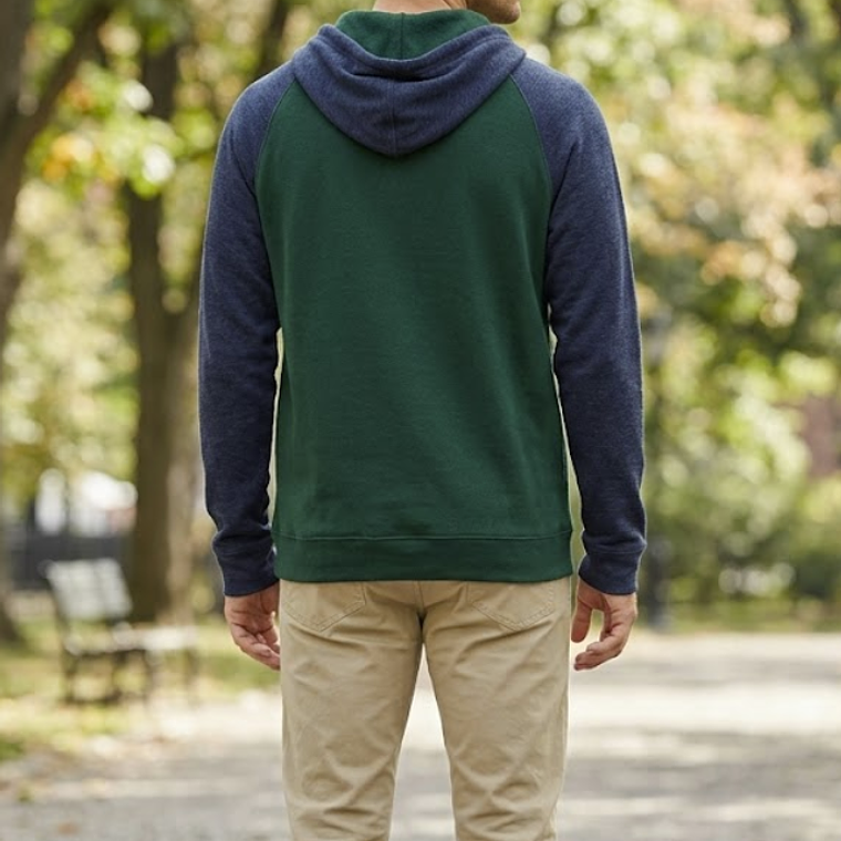 Molde Digital Buzo Ranglan Con capucha y bolsillo Talles S A Xxl 2