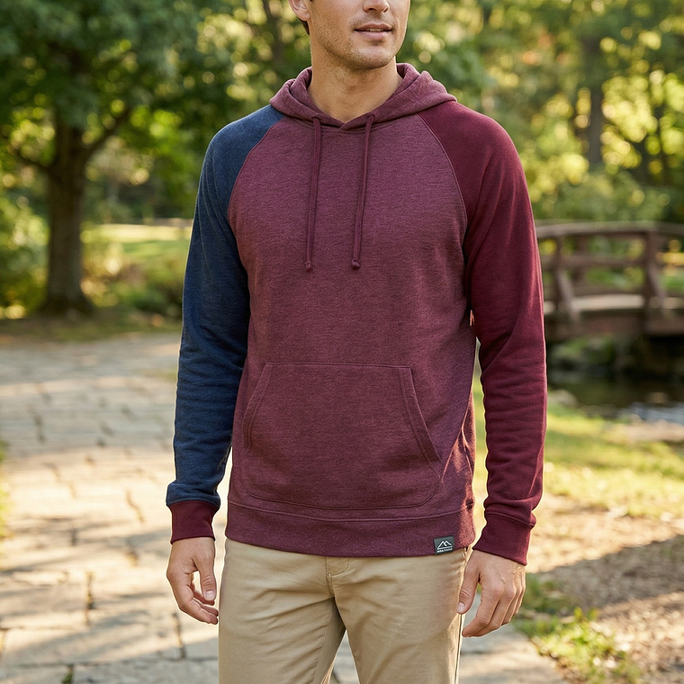 Molde Digital Buzo Ranglan Con capucha y bolsillo Talles S A Xxl 1