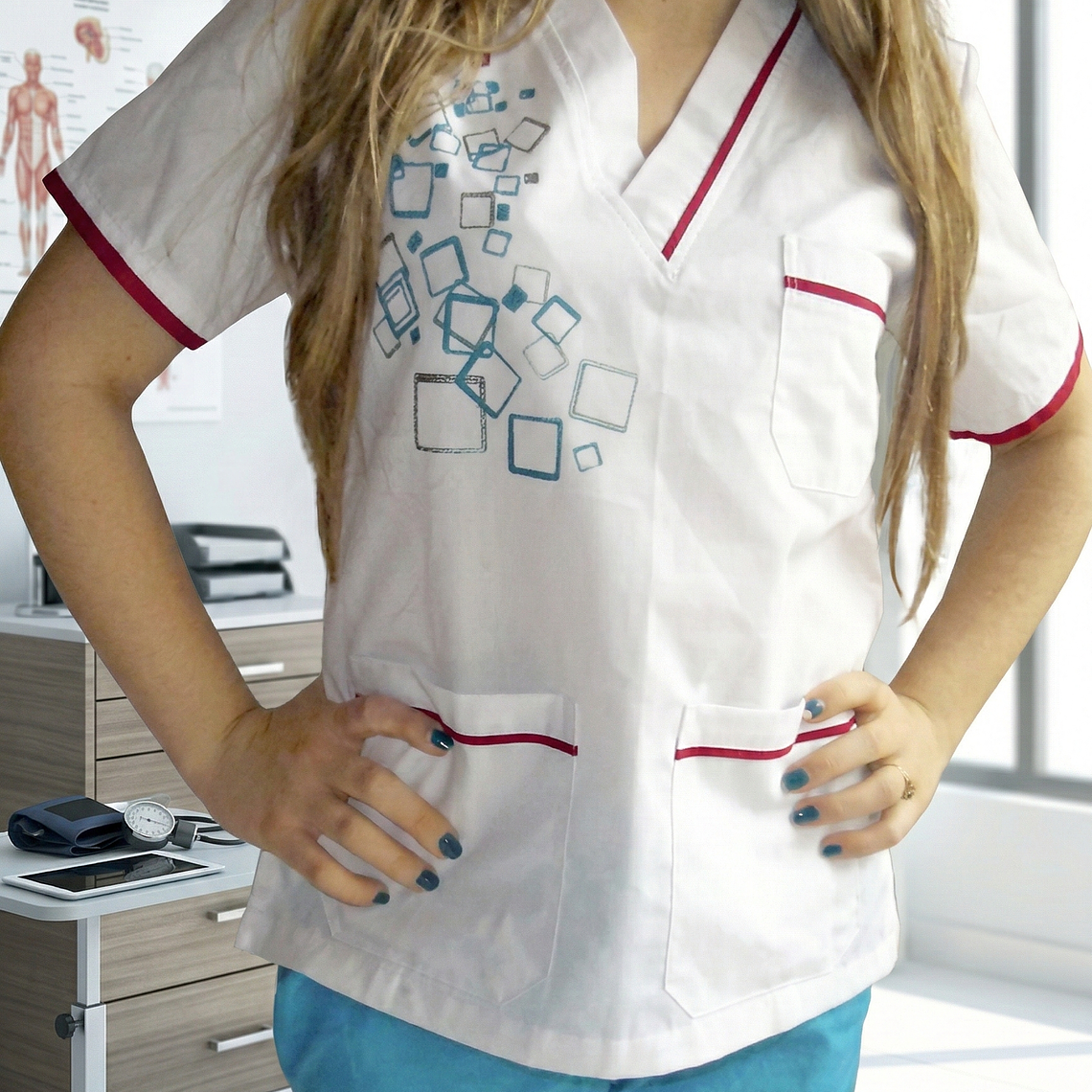 Molde Digital Chaqueta Medica Con Vivos, Pack Talles S A Xxl 2