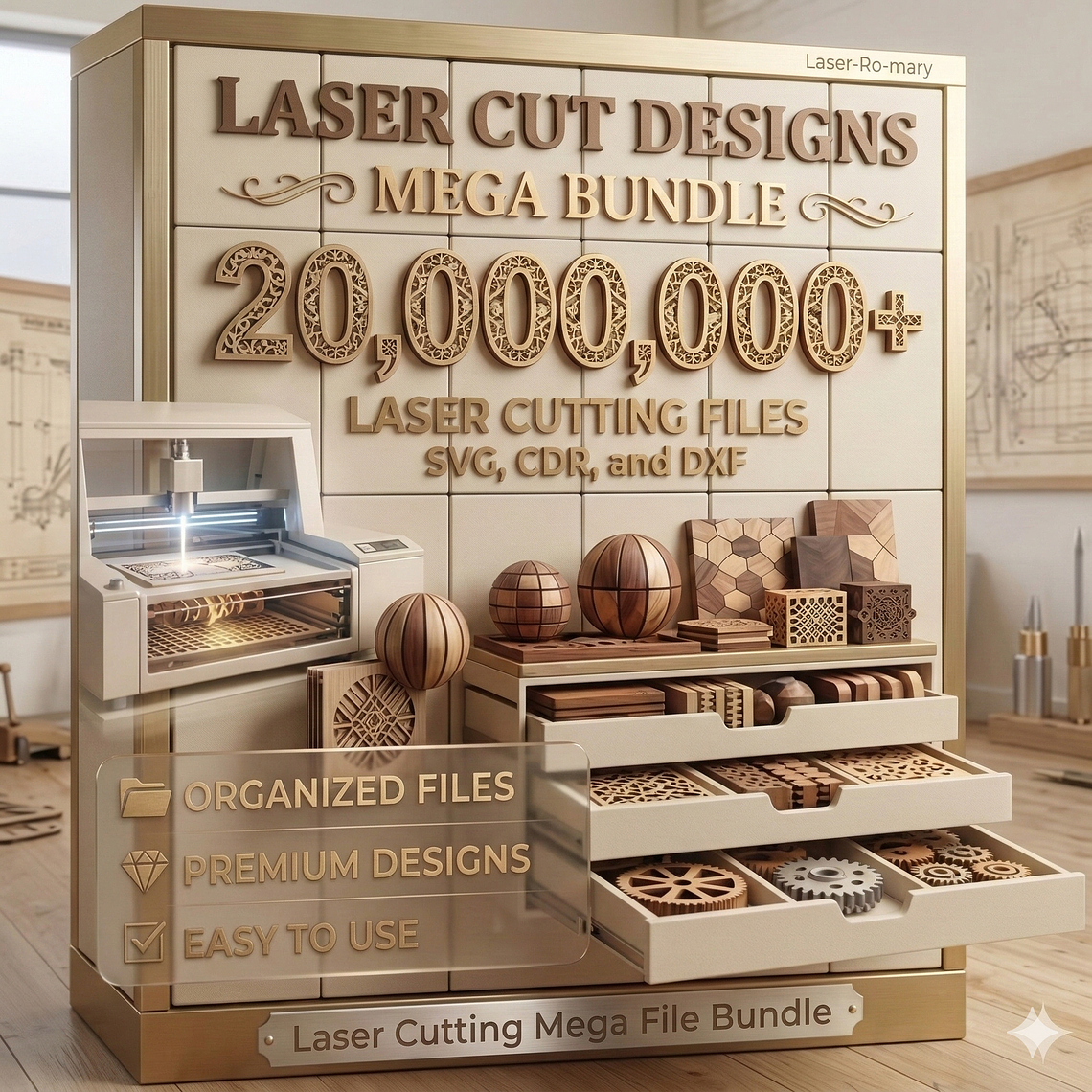 Mega paquete con  20 000 000 de archivos de corte y grabado láser | SVG, DXF, CNC | CorelDraw/ Lightburn y  | CO2 y fibra | El mas grande ! 1