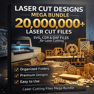 Mega bundle of over 20,000,000 laser cutting and engraving files / SVG DXF CNC / Lightburn and CorelDRAW / CO2 and fiber / commercial use