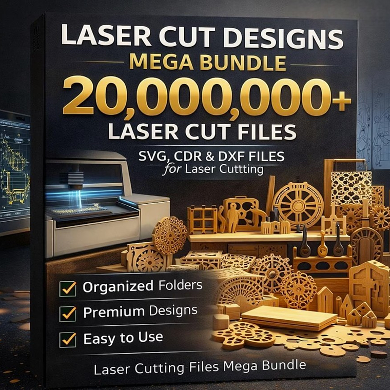 Mega bundle of over 20,000,000 laser cutting and engraving files / SVG DXF CNC / Lightburn and CorelDRAW / CO2 and fiber / commercial use 1