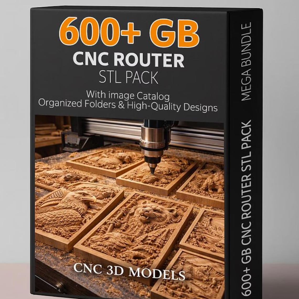 Catálogo enorme de archivos STL de 600 GB: paquete de modelos de relieve 3D CNC, diseños de fresado de router, descarga digital instantánea, uso comercial 1