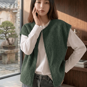 Patrón de costura de chaleco tela tipo peluche para mujer