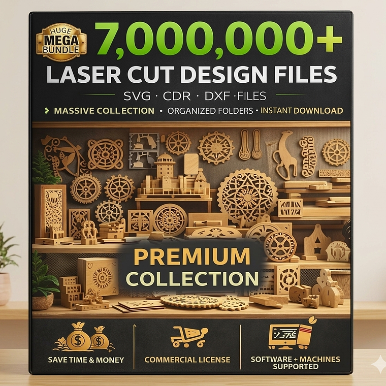 Mega paquete con más de 7 000 000 de archivos cortados con láser / SVG DXF / Diseños para CNC y láser de CO2 / Descarga instantánea 1